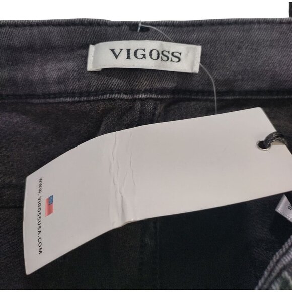 Vigoss Womens Black Distressed Straight-Leg Jeans Size 29 Cotton/Spandex, NWT. - Picture 3 of 9